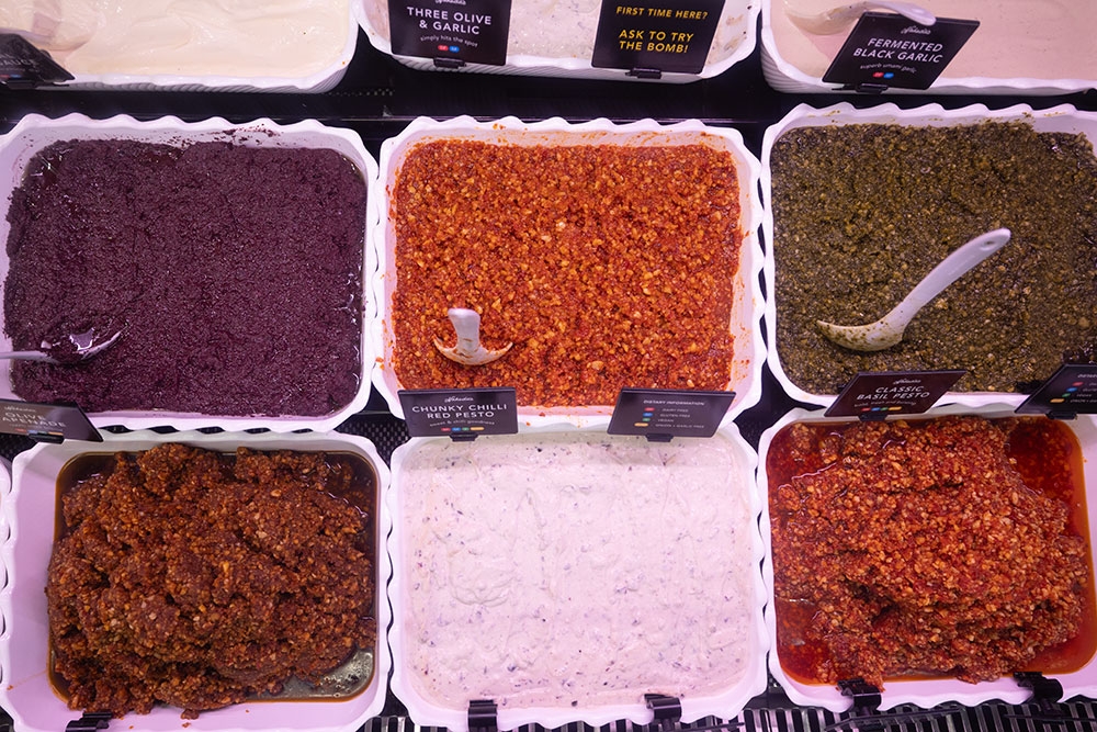 selection of six dips at Naheda's Dip House