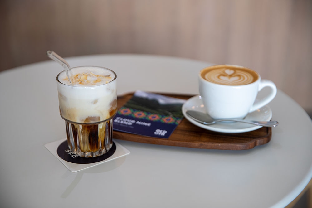 Coconut foam cold brew and flat white