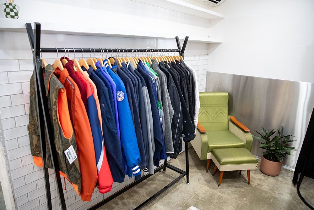 Rack of jackets at Old Soul Vintage