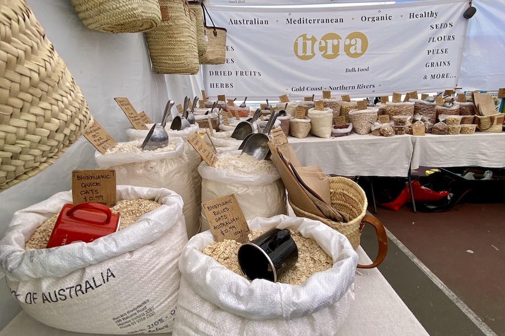 Bulk foods stall at Palm Beach Farmers' Market