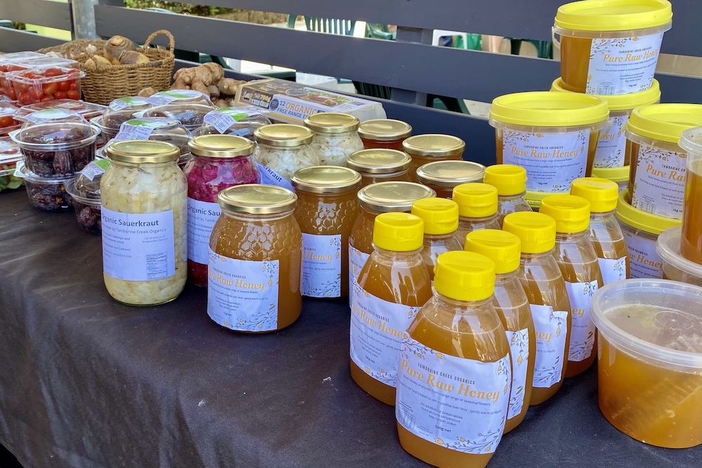 Honey stall at Palm Beach Farmers' Market