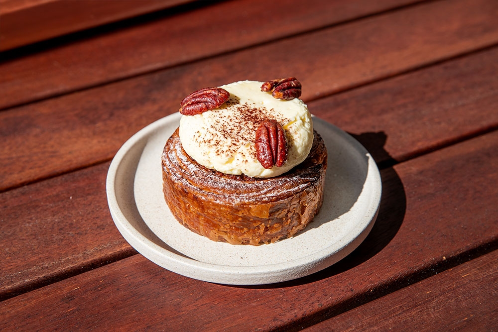 Caramelised Pecan Scroll at Dipcro Pastry, Main Beach