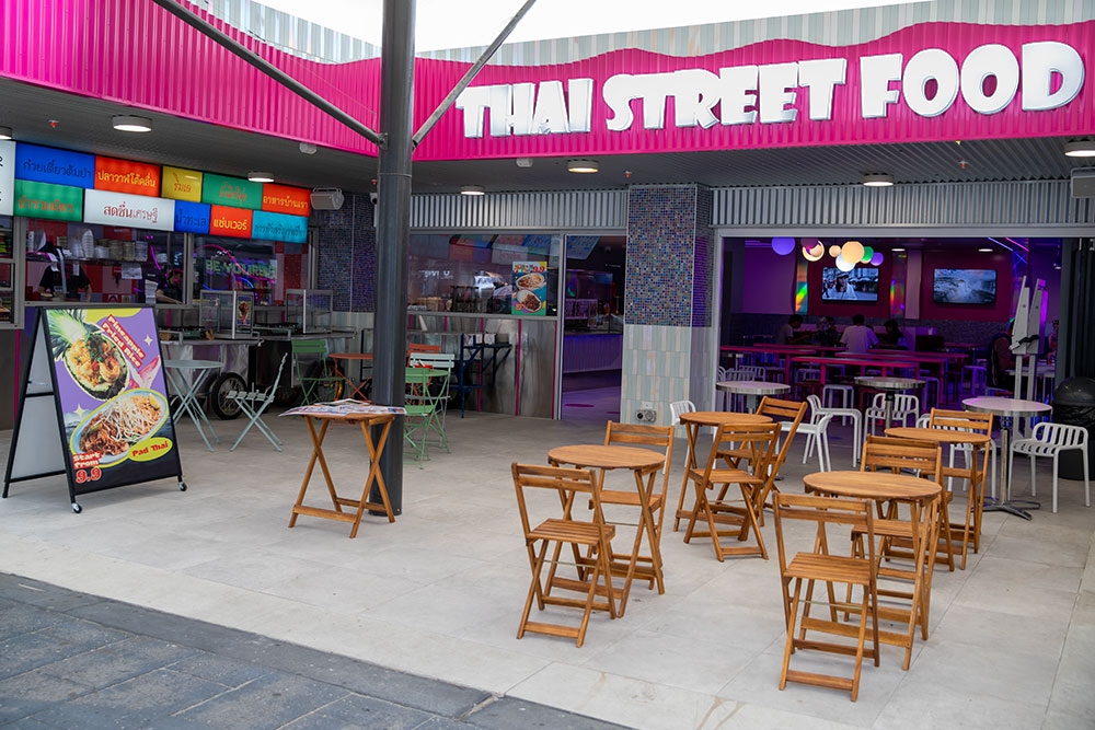 External venue outdoor seating at Pink Whale Thai