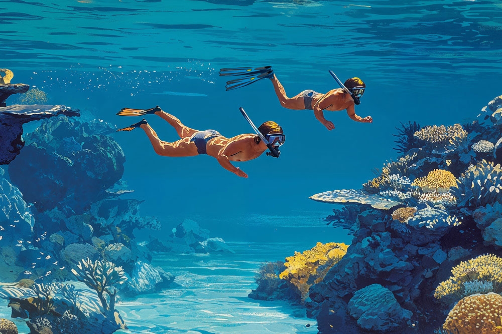 Kids snorkelling