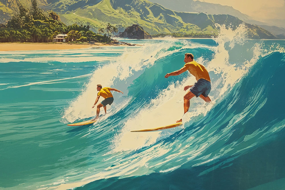 Surfing scene Qld