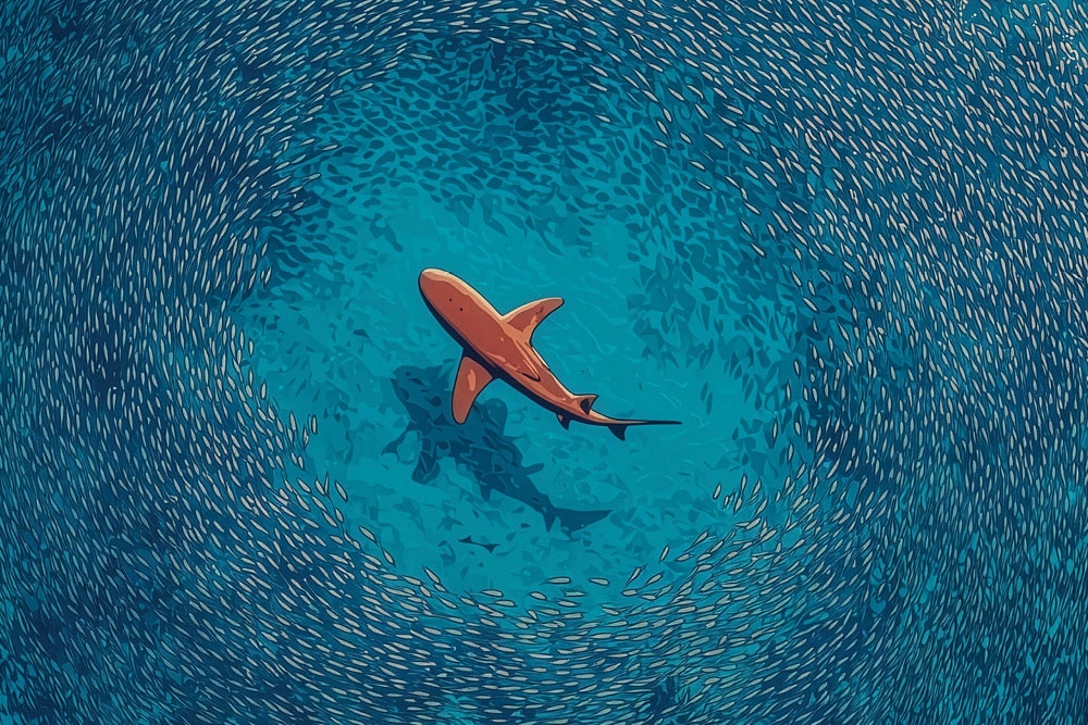 shark in water