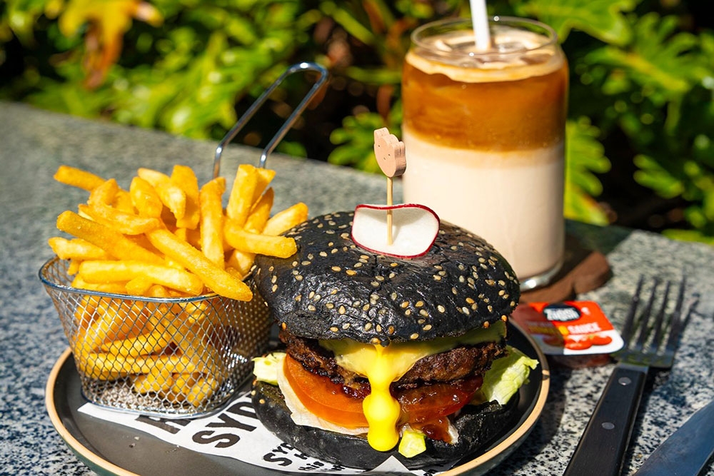 Wagyu burger at Supermarcat Cat Cafe Southport