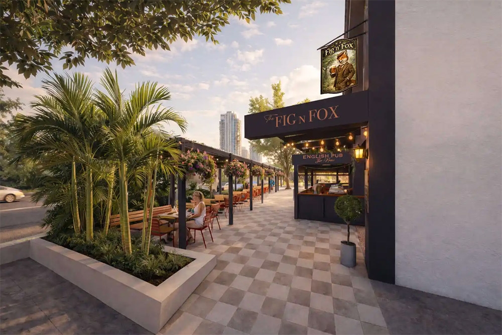 Render of the Fig'n'Fox corner view