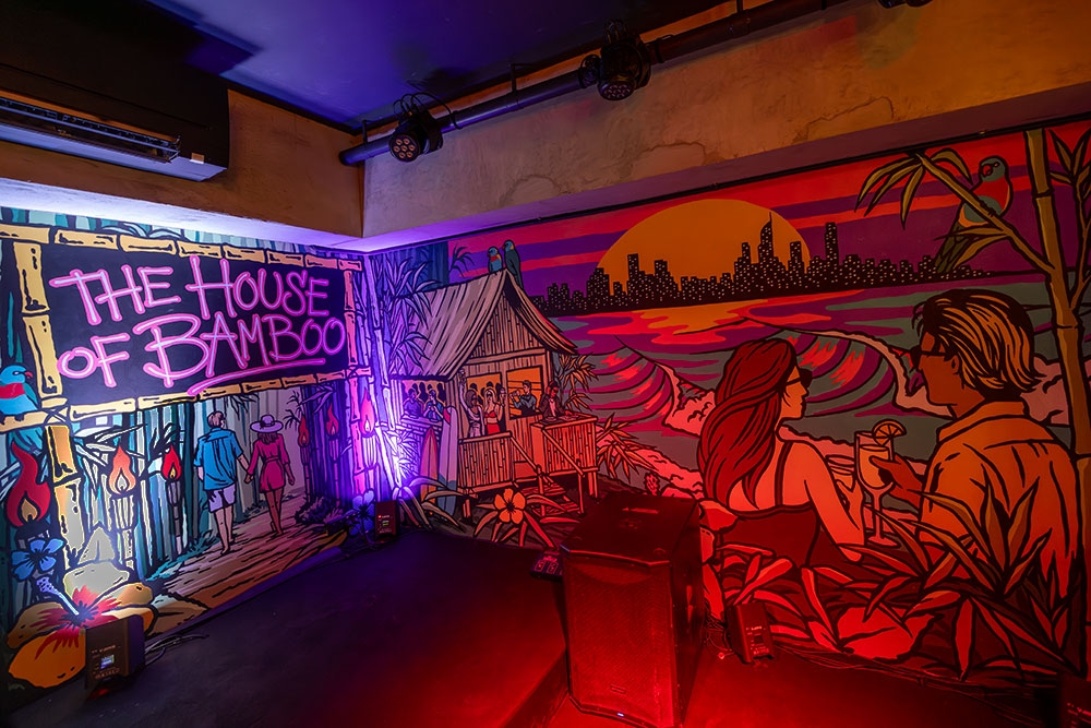 Stage area at The House of Bamboo