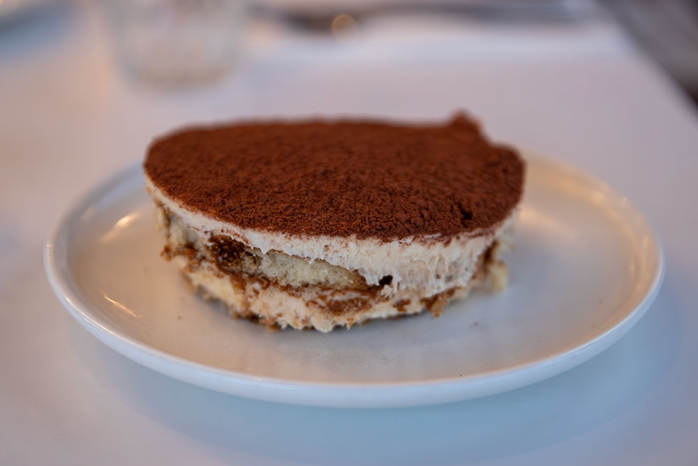 Plate of tiramisu at Tommy's Italian