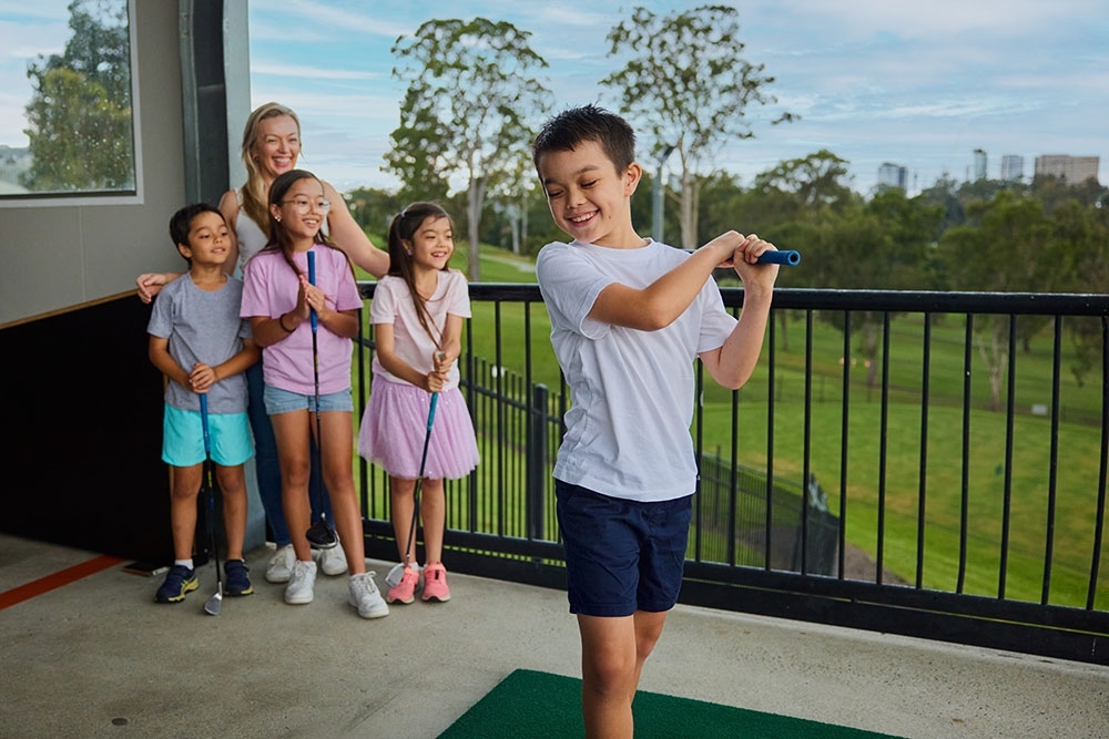 Kids at TopTracer Driving Range