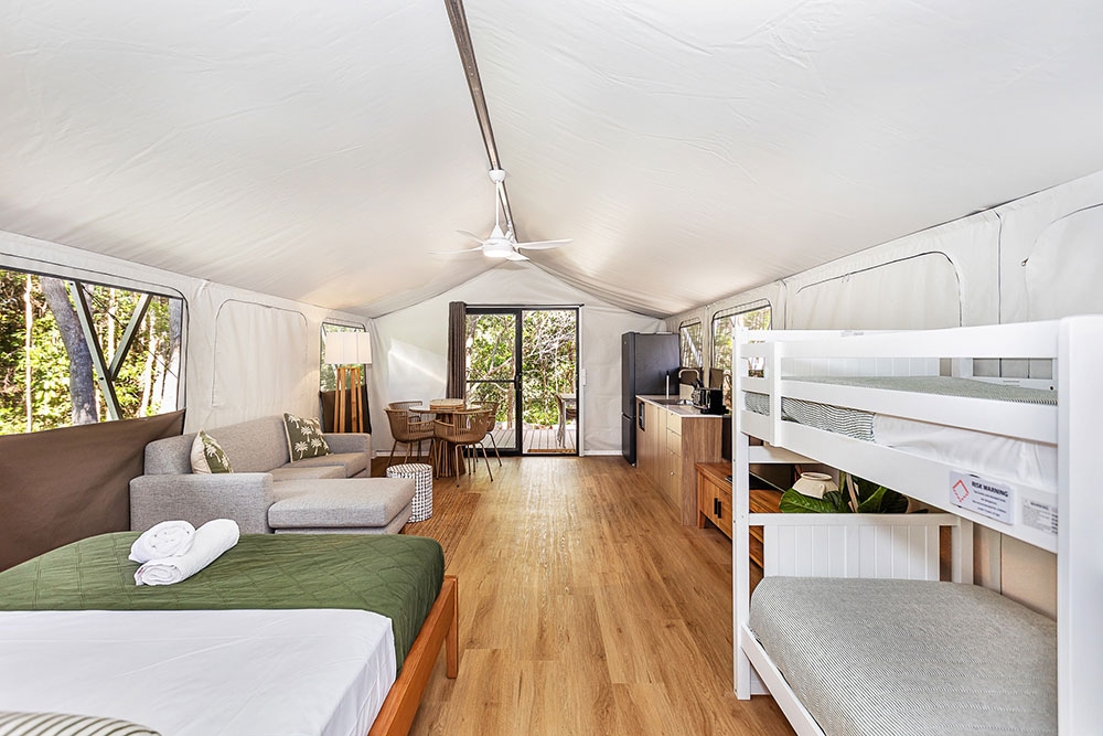 Interior of Glamping tent