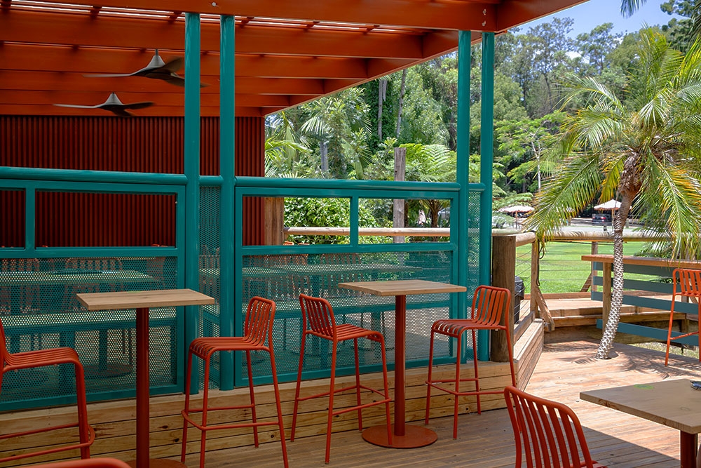 High tables and seating at Cook Club