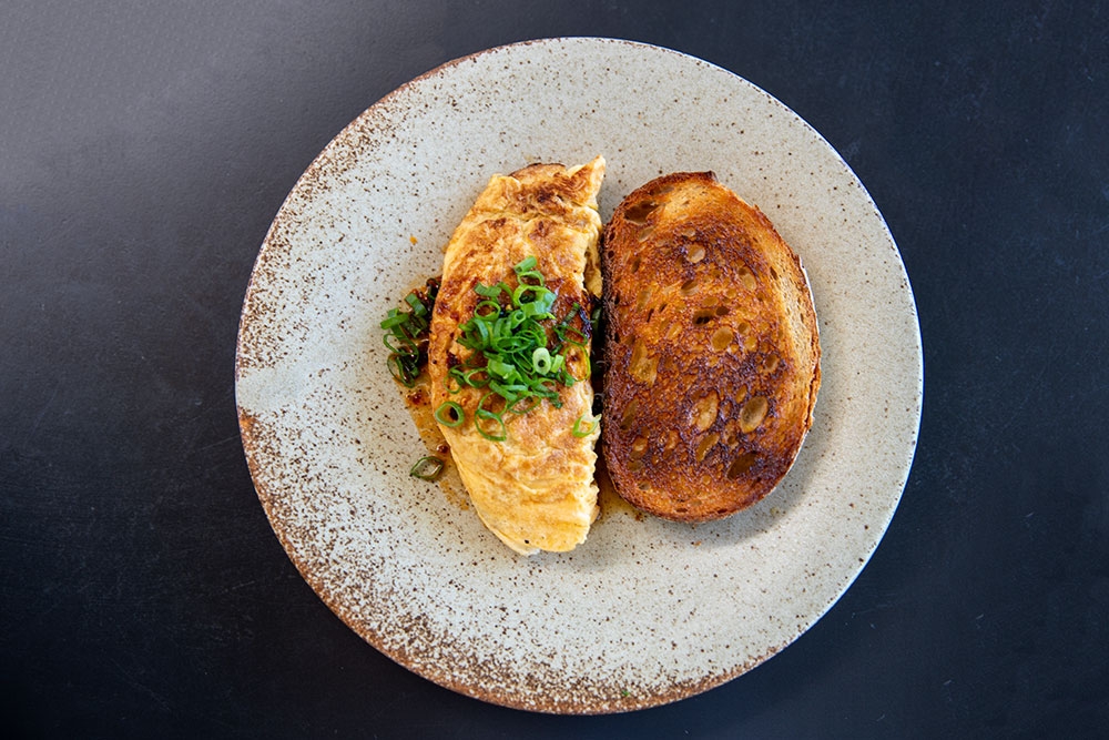 XO Omelette dish with garnish