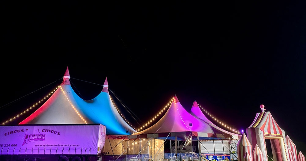 Circus tents by night