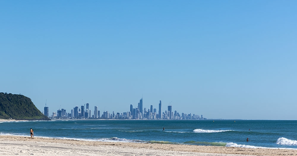 View of Palm Beach looking towards Surfers Paradise